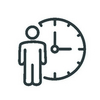 Icon mit Person und Uhr