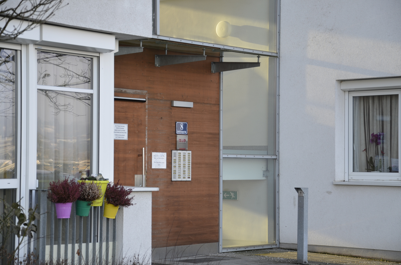 Eingang des Betreubaren Wohnen in der Gertrud-Fussenegger-Straße