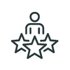 Icon Person mit 3 Sternen
