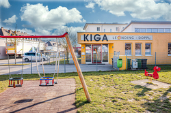 Gebäude mit Garten des Kindergarten Remisenstrasse